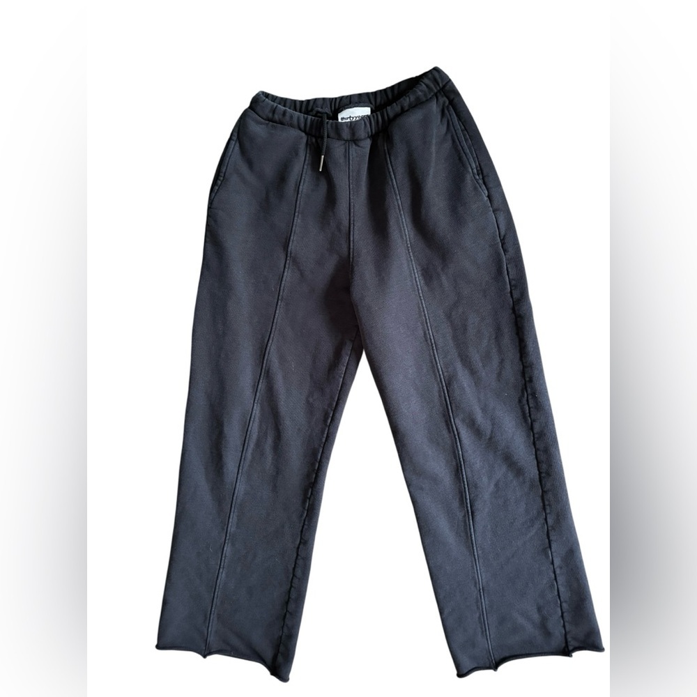 Thirty Years Range Straight Leg Pant XS Black Drawstring Waist Pockets Cotton